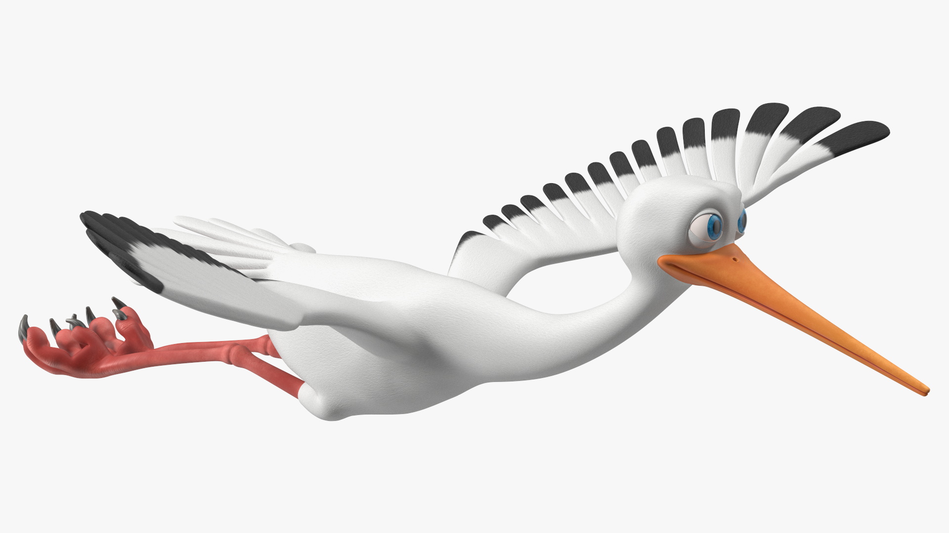 Cartoon Stork Rigged for Maya 3D model