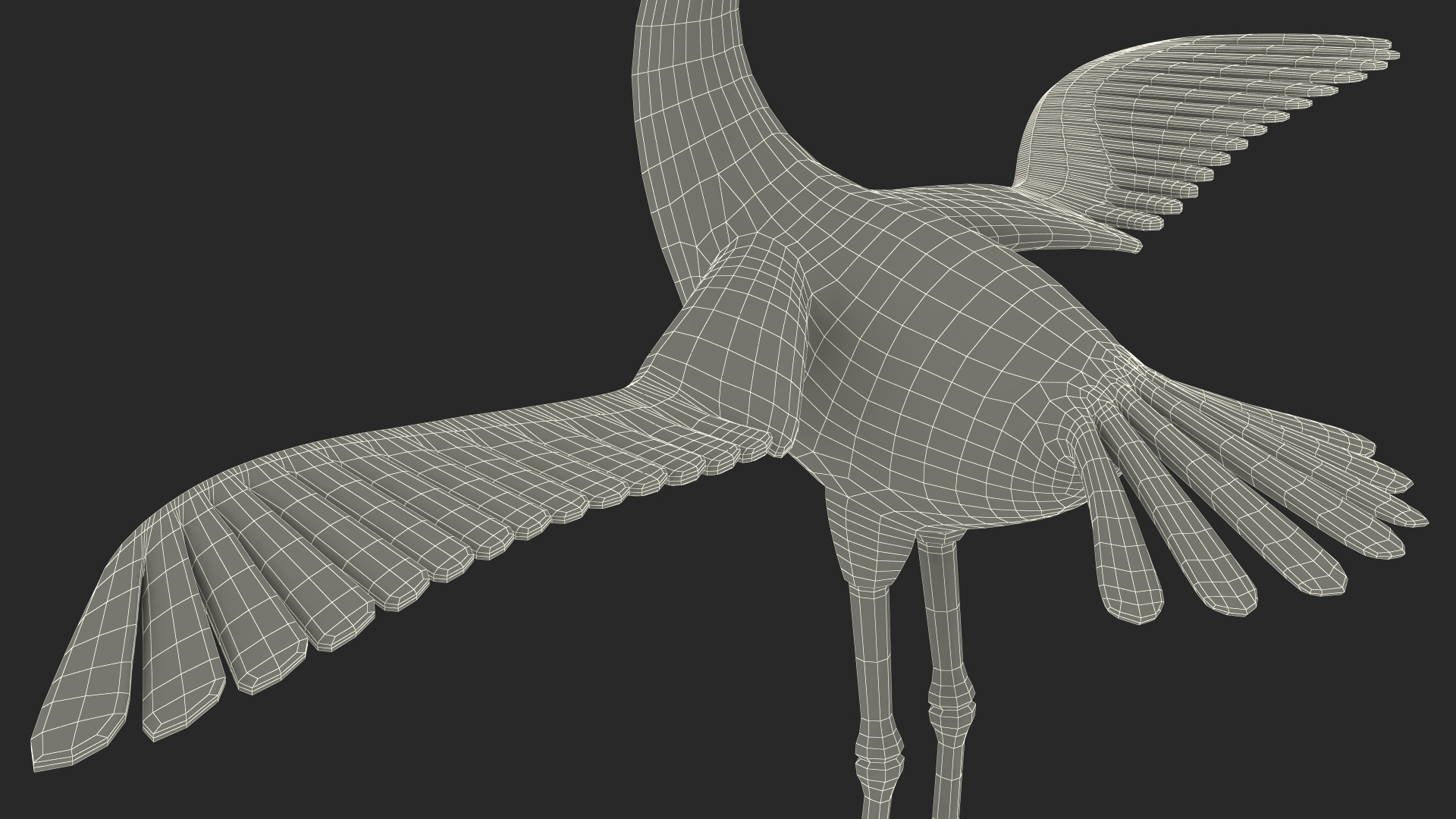 Cartoon Stork Rigged for Maya 3D model