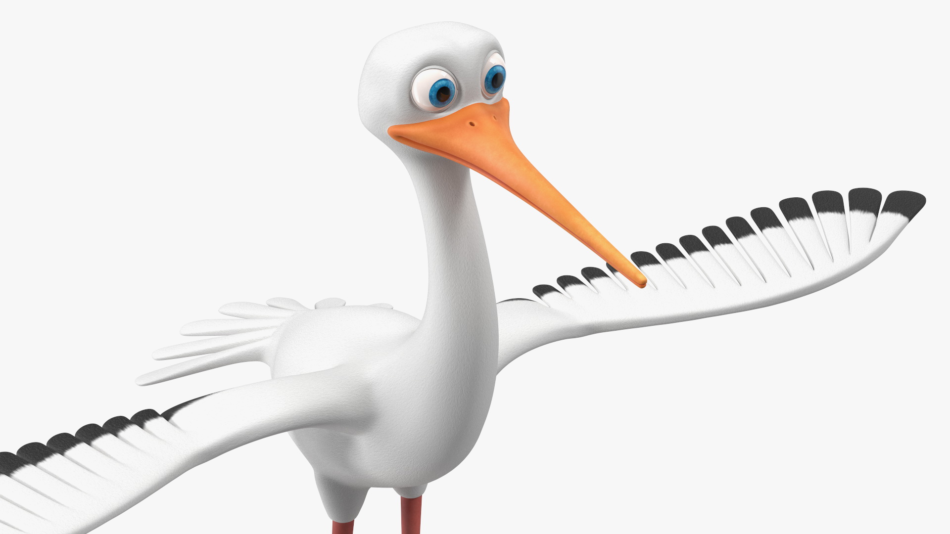 Cartoon Stork Rigged for Maya 3D model