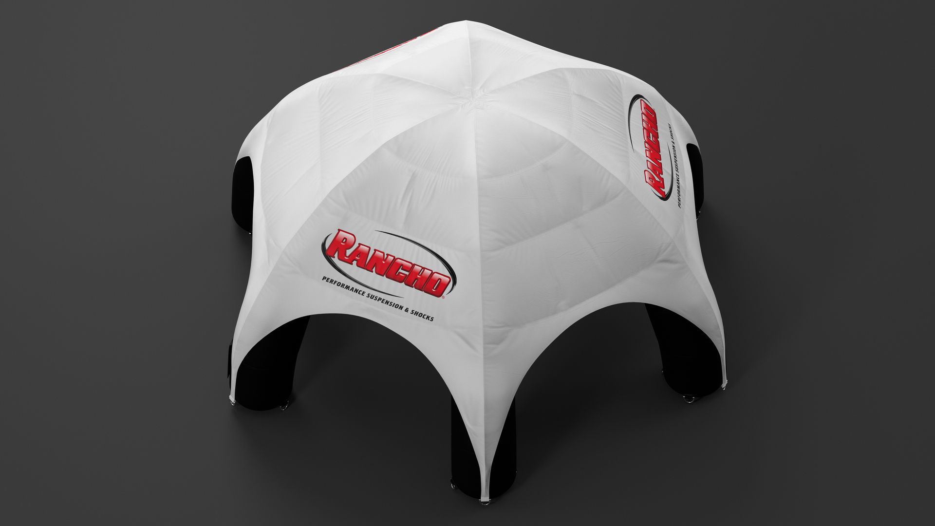 Inflatable Dome Tent Black White 3D