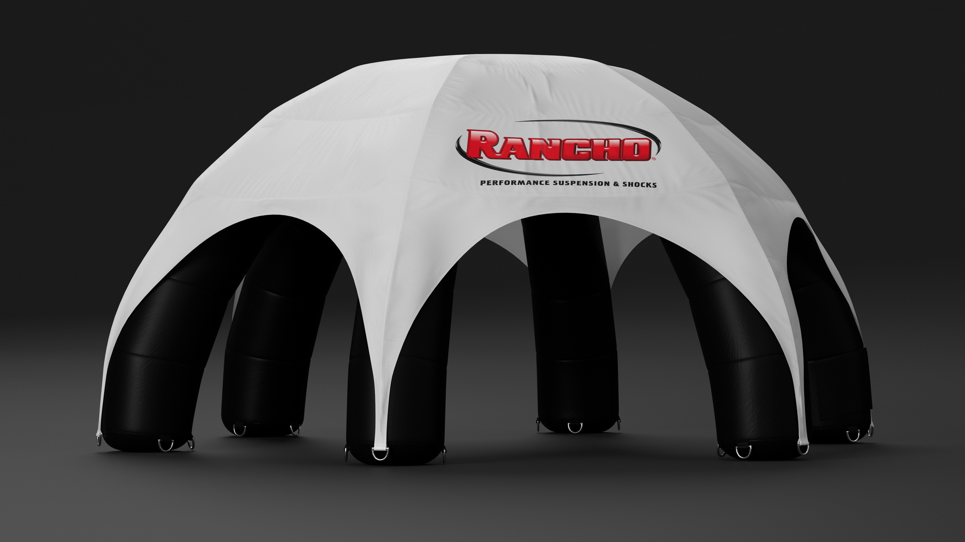Inflatable Dome Tent Black White 3D