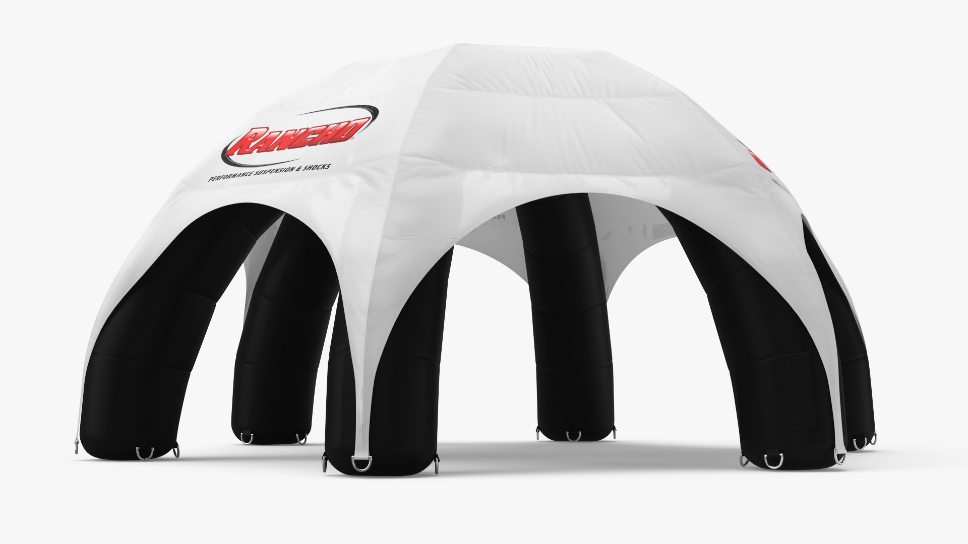 Inflatable Dome Tent Black White 3D