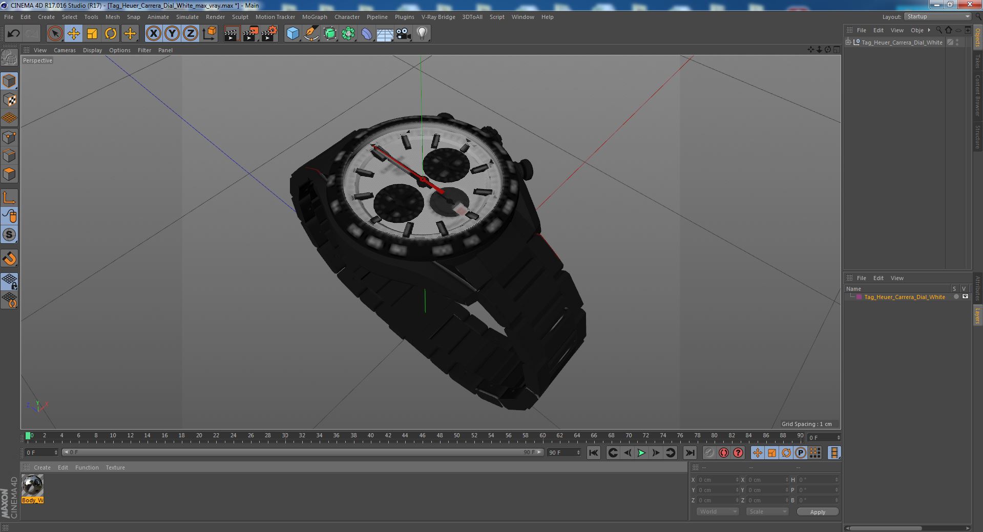 3D Tag Heuer Carrera Dial White model