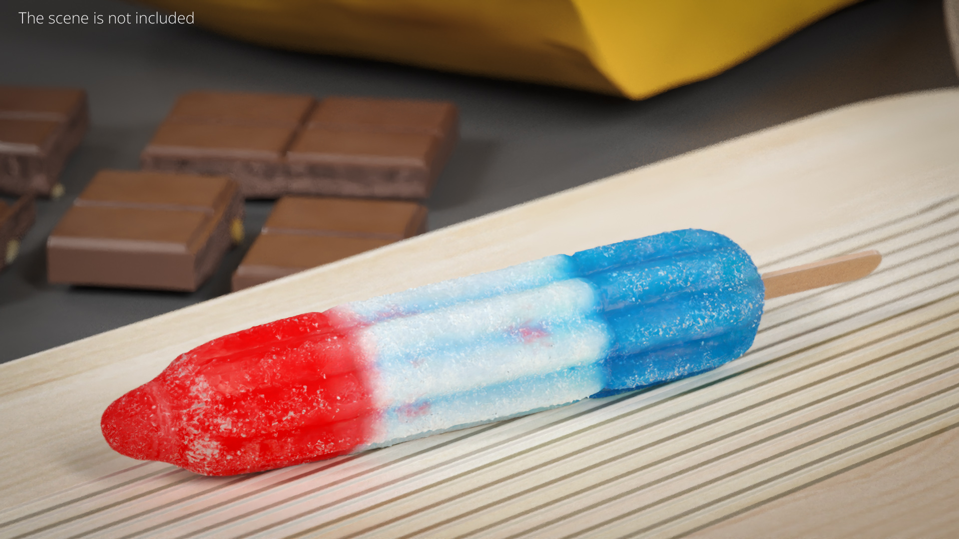Bomb Pop Frozen Fruit Ice in Bowl with Ice Cubes - view 4