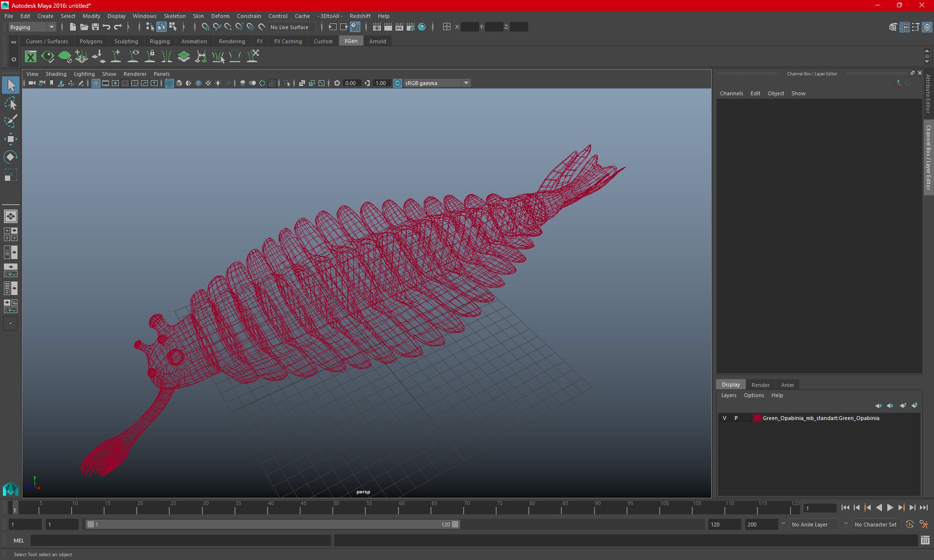 3D Pink Opabinia model