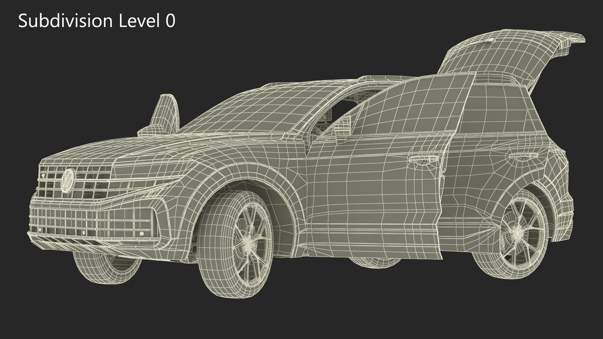 3D model Volkswagen Touareg 2024 Grey Rigged