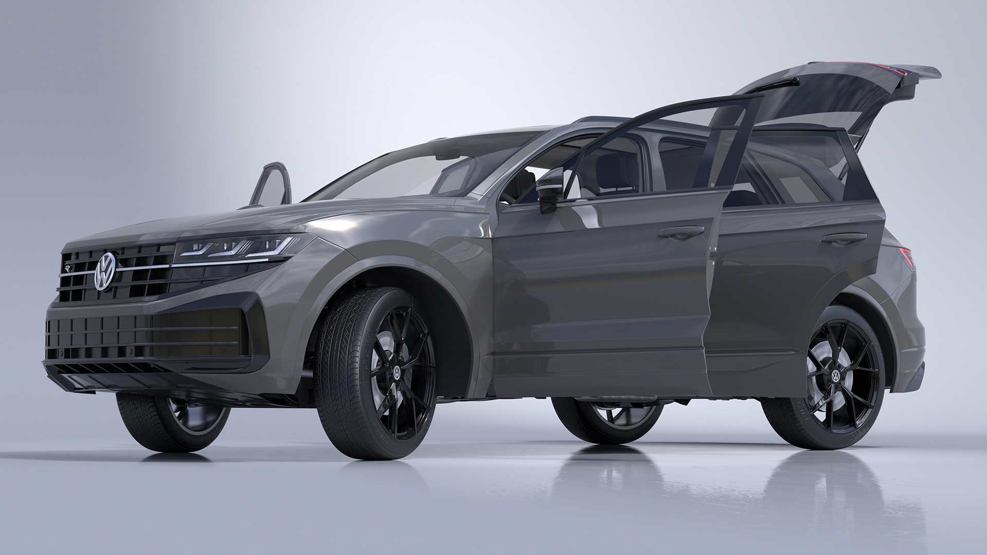 3D model Volkswagen Touareg 2024 Grey Rigged