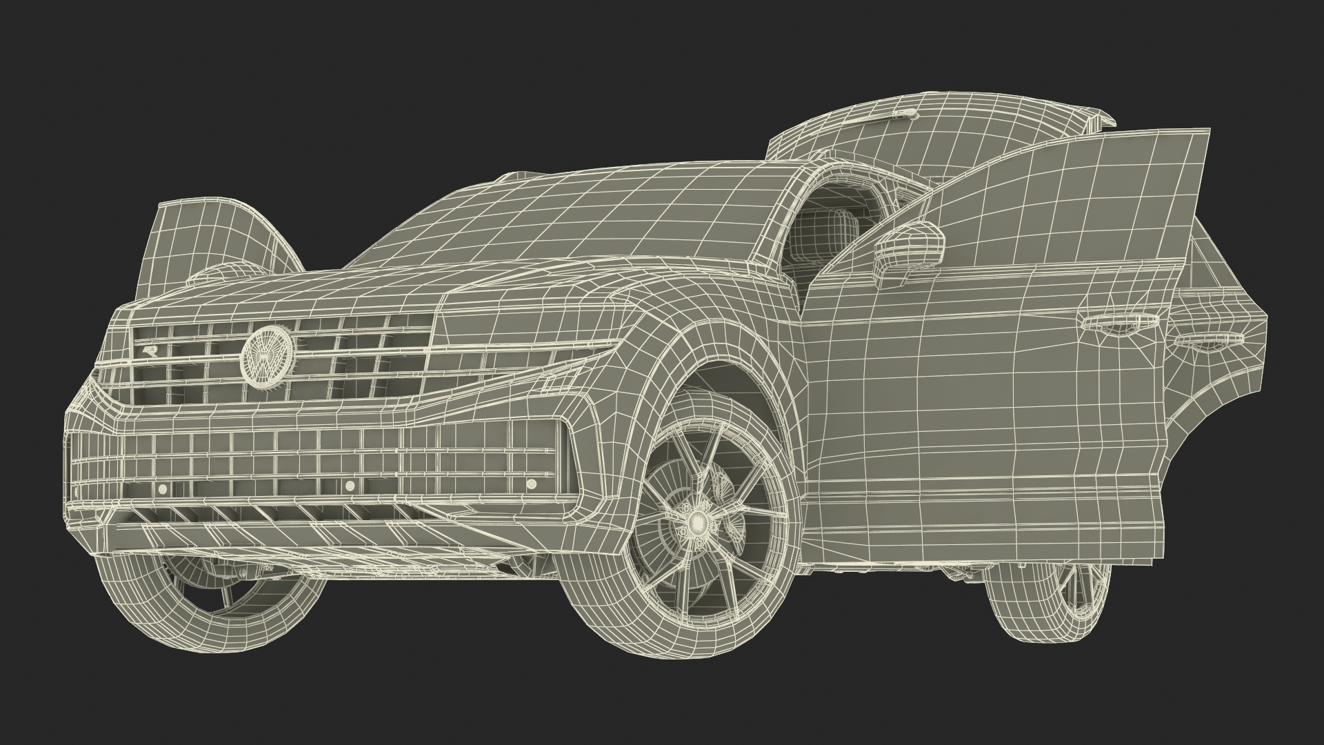 3D model Volkswagen Touareg 2024 Grey Rigged