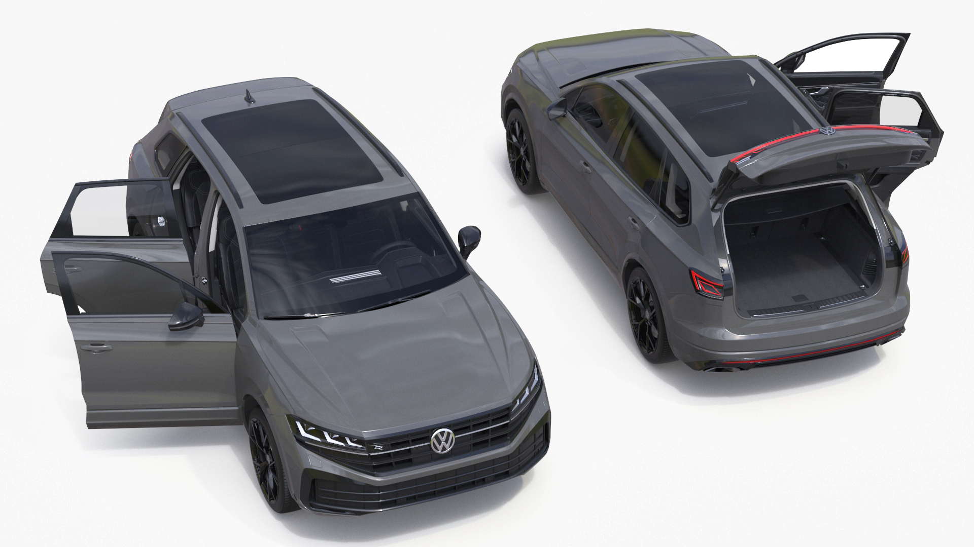 3D model Volkswagen Touareg 2024 Grey Rigged