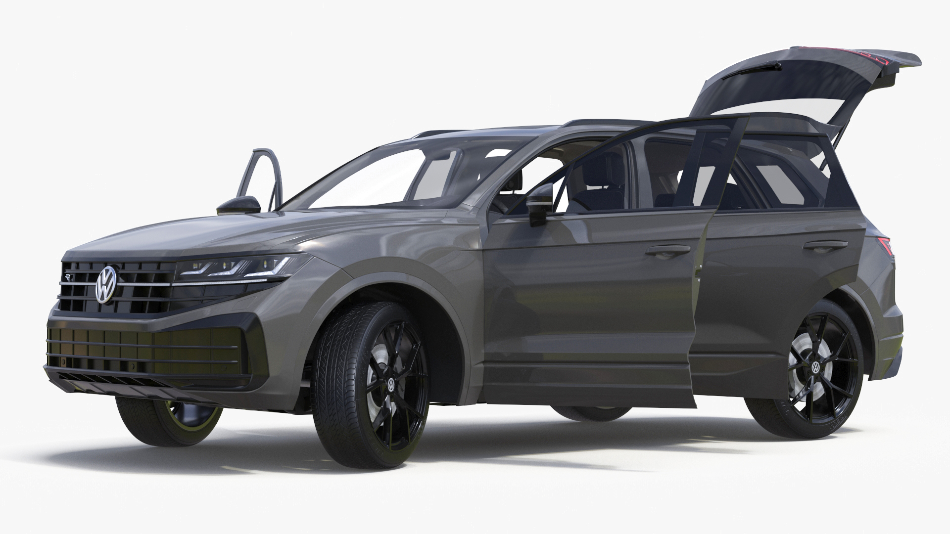 3D model Volkswagen Touareg 2024 Grey Rigged