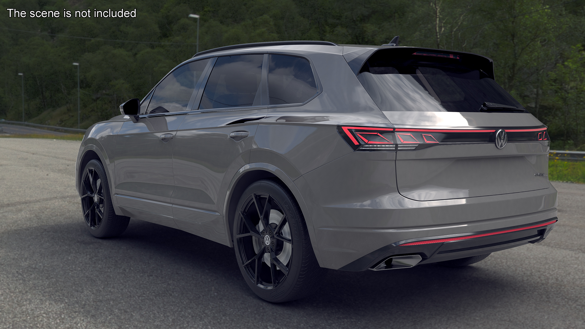 3D model Volkswagen Touareg 2024 Grey Rigged