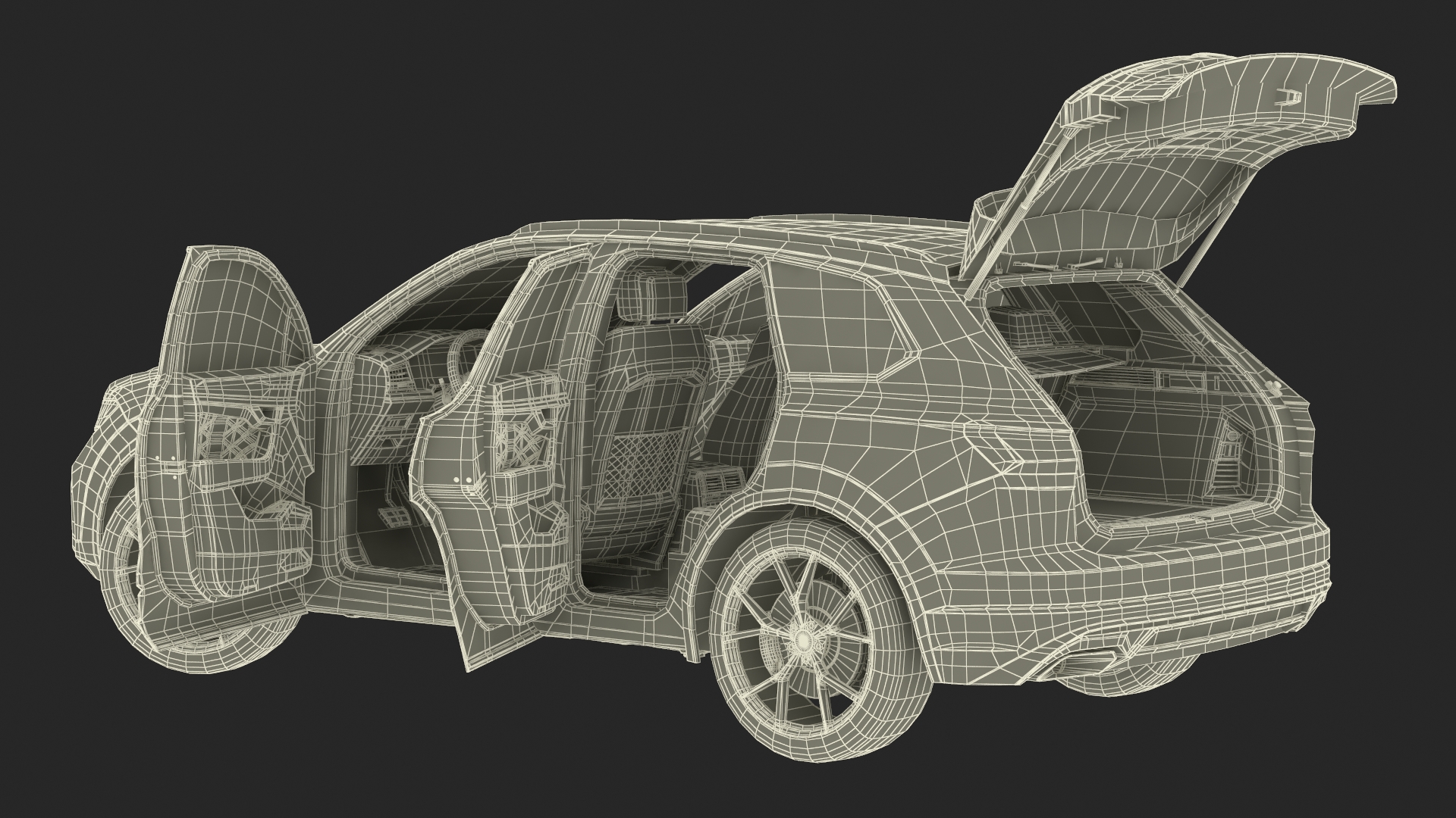 3D model Volkswagen Touareg 2024 Grey Rigged
