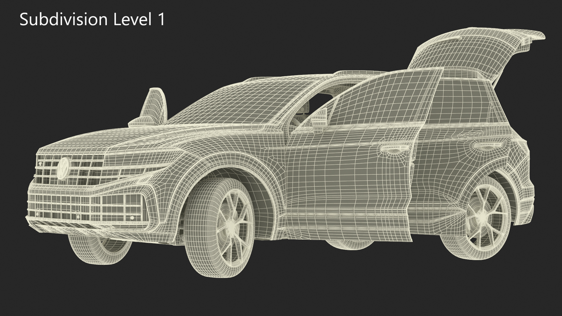 3D model Volkswagen Touareg 2024 Grey Rigged