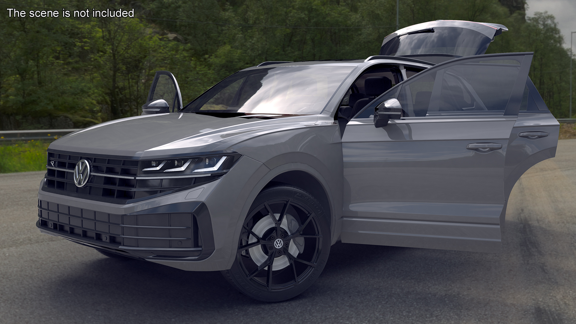 3D model Volkswagen Touareg 2024 Grey Rigged