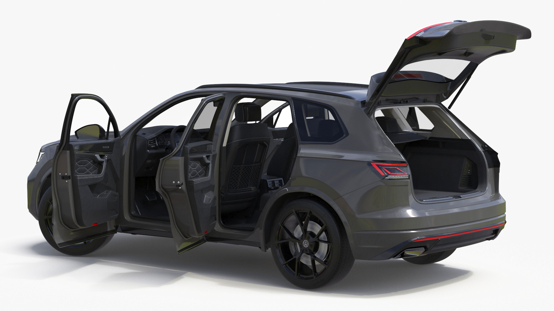 3D model Volkswagen Touareg 2024 Grey Rigged