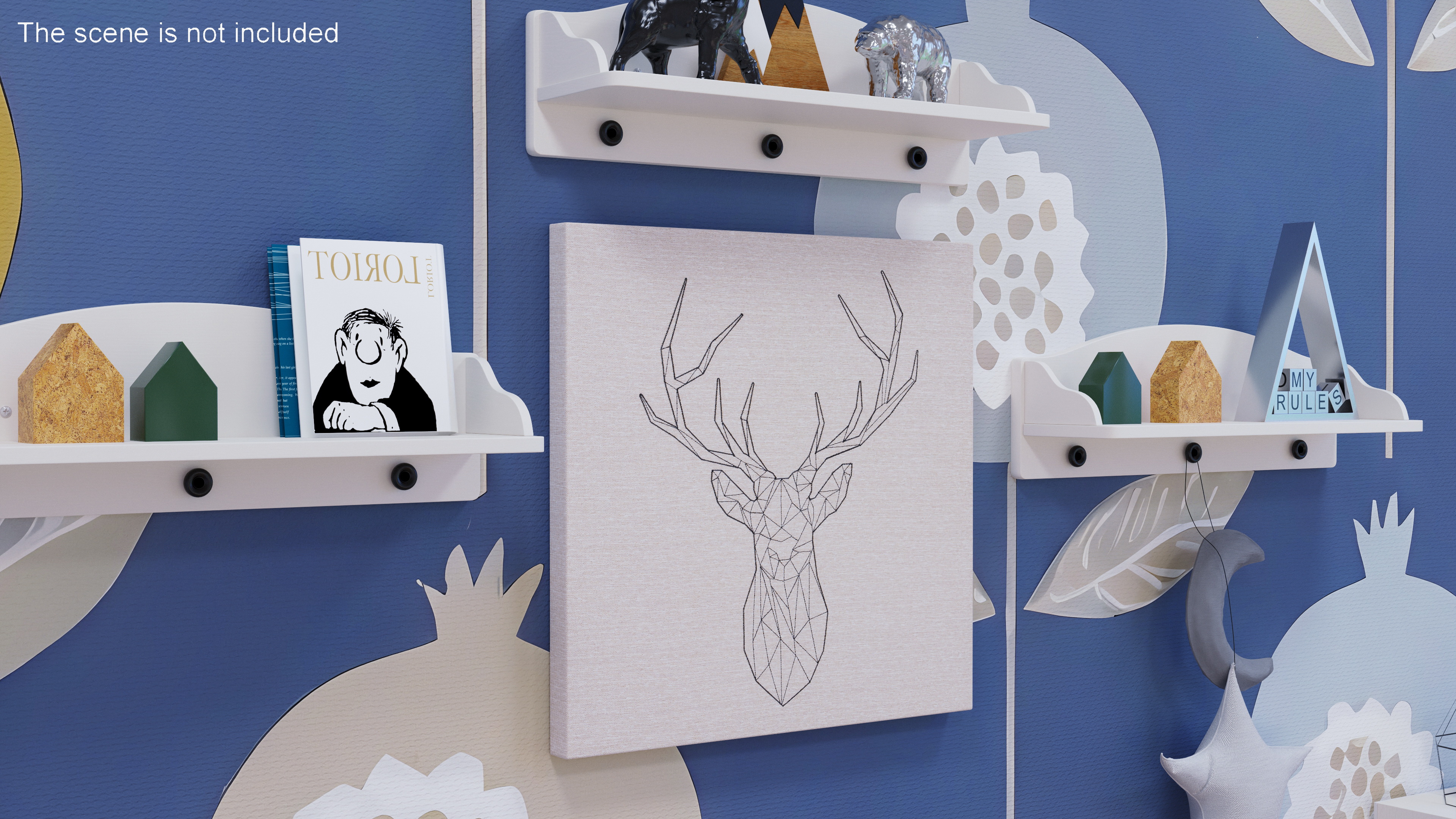 Wall Decor Picture IKEA PJATTERYD Black Deer 3D model