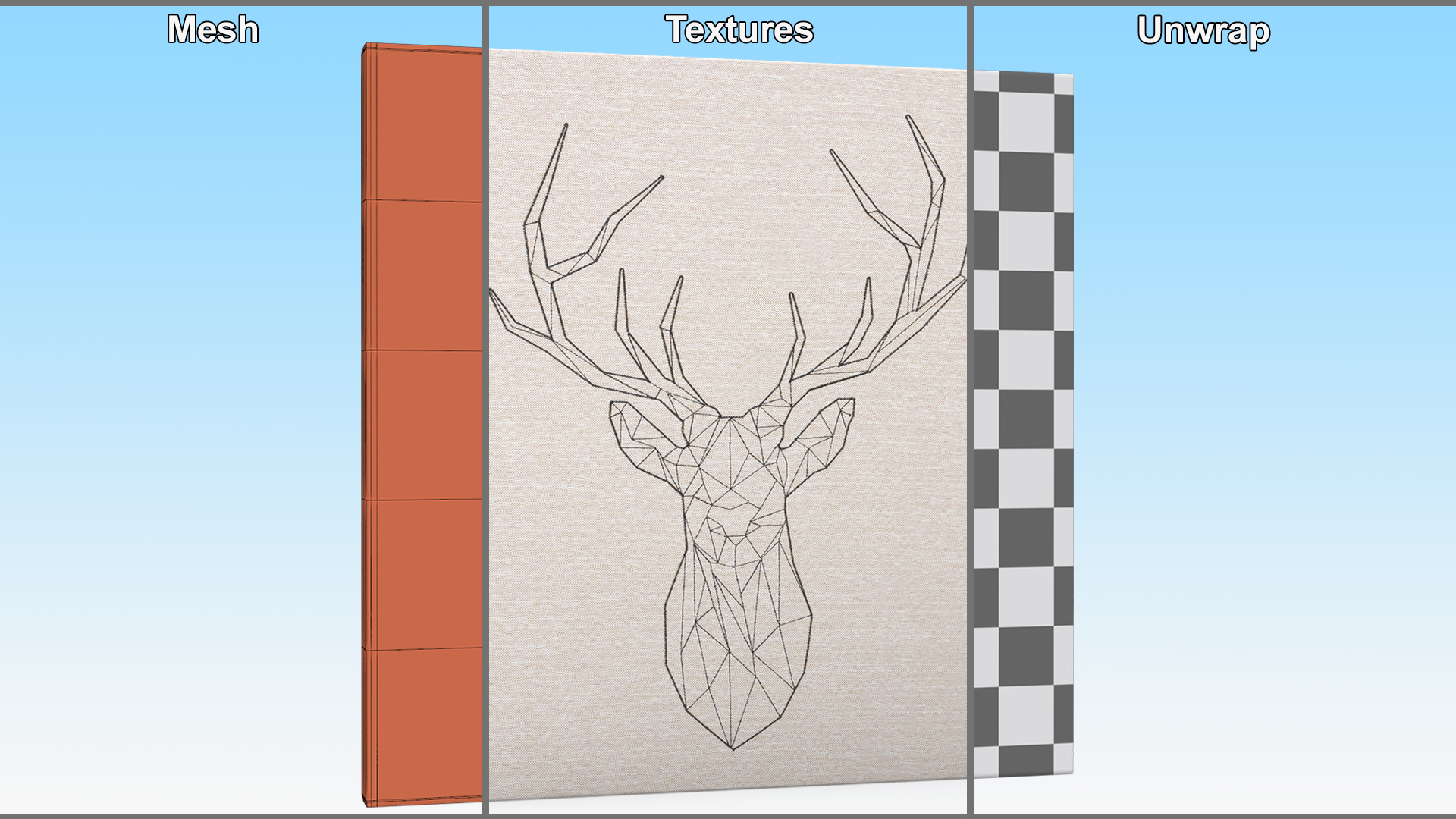 Wall Decor Picture IKEA PJATTERYD Black Deer 3D model
