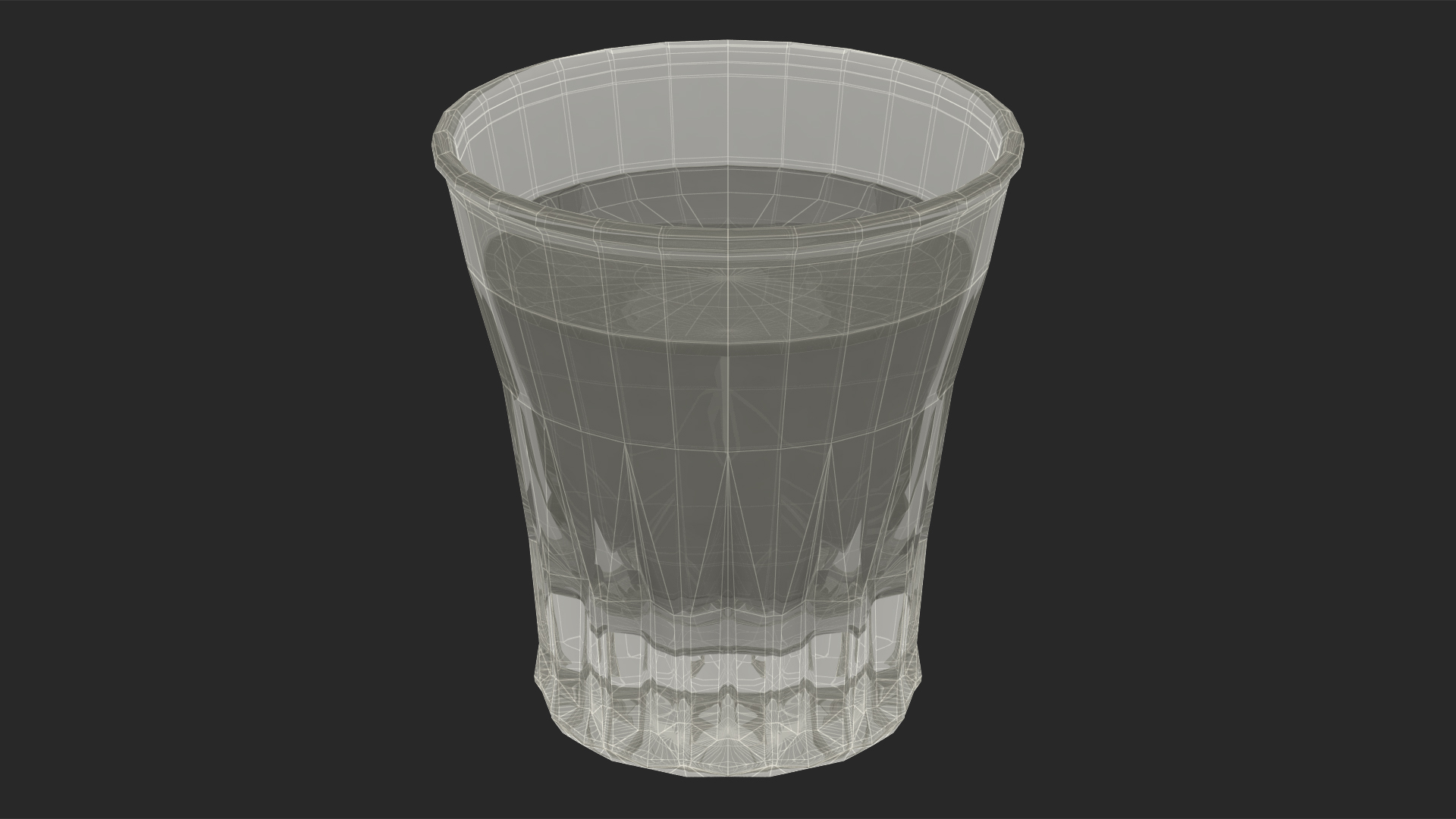 Faceted Glass of Vodka 3D