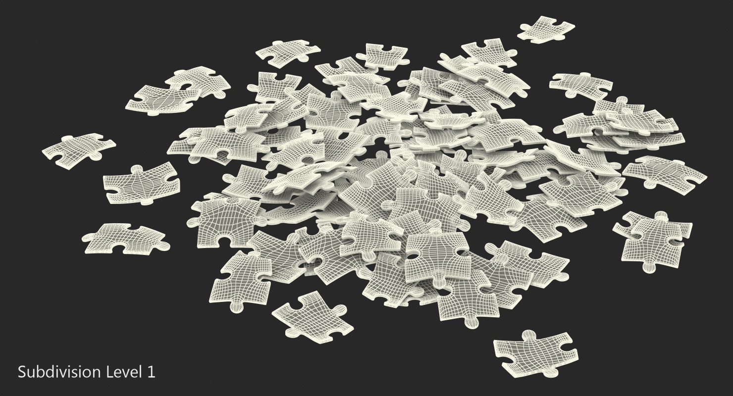 3D Colored Puzzle Pieces