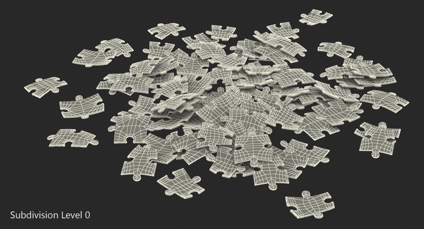 3D Colored Puzzle Pieces