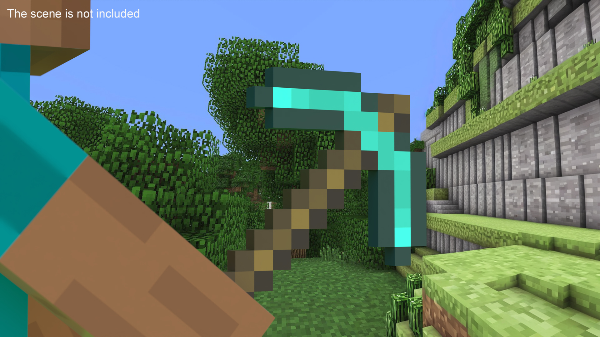 3D model Minecraft Diamond Pickaxe