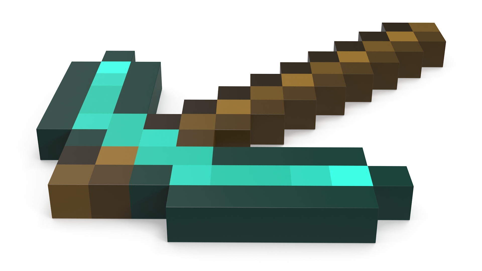 3D model Minecraft Diamond Pickaxe