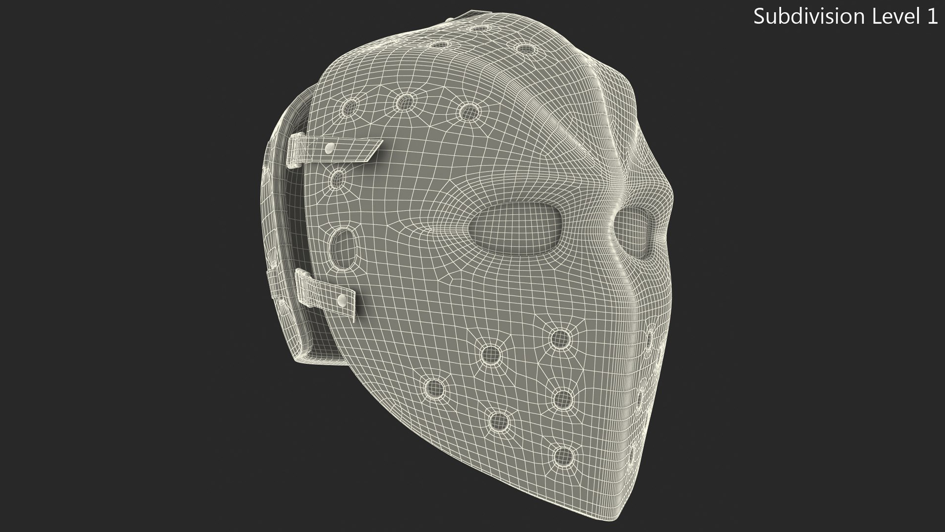 Hockey Goalie Mask Vintage Style 3D