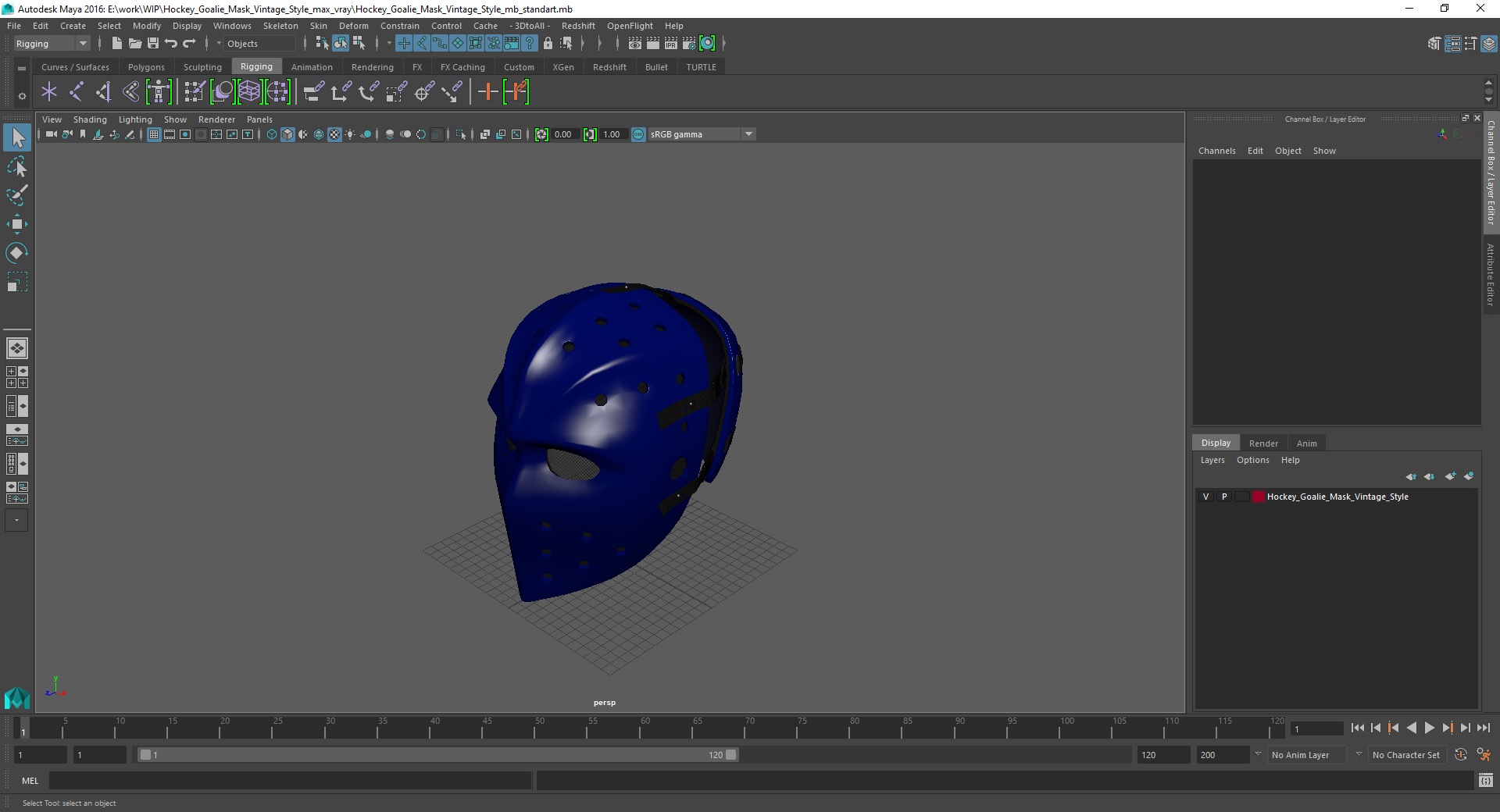 Hockey Goalie Mask Vintage Style 3D