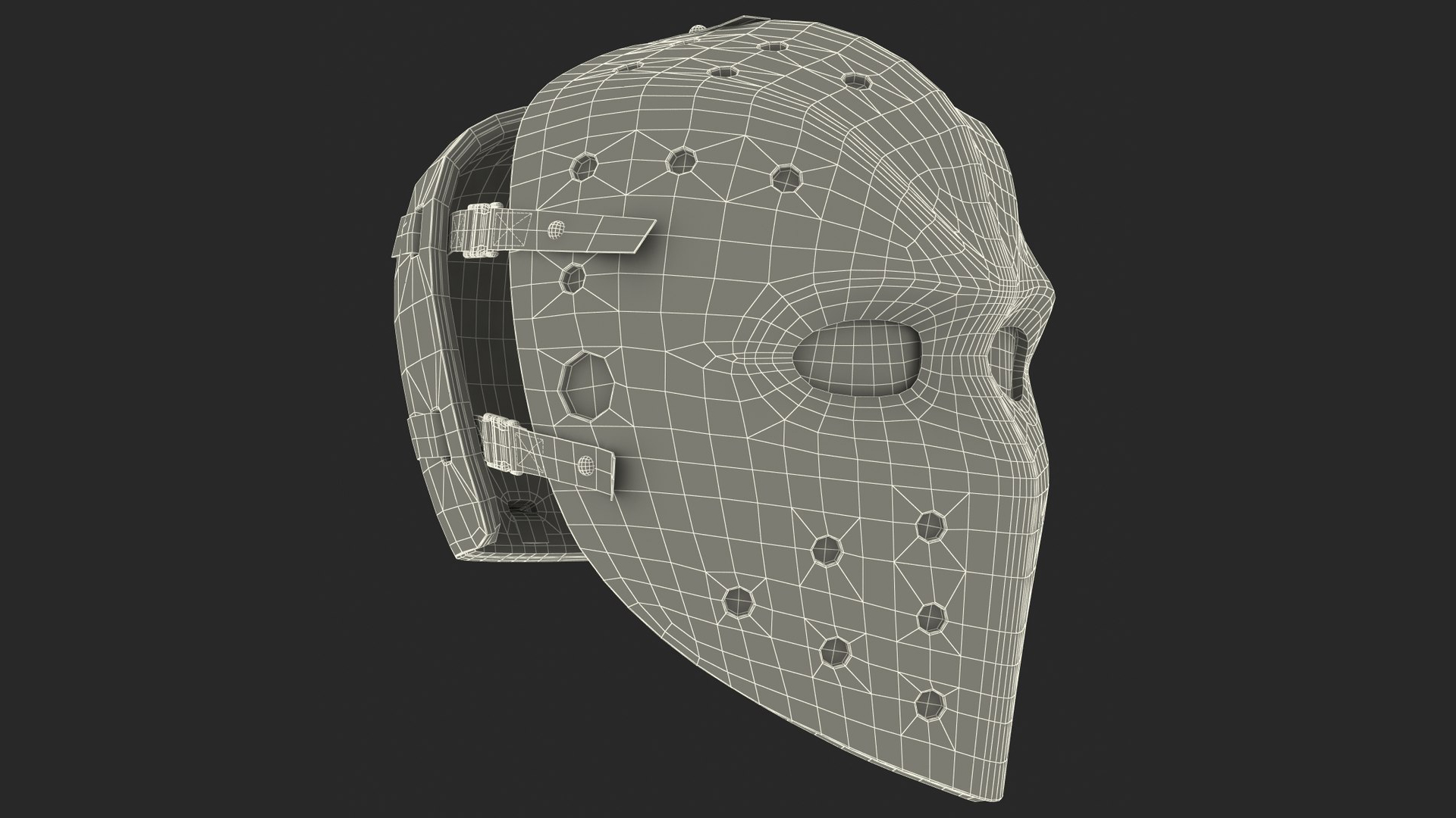 Hockey Goalie Mask Vintage Style 3D