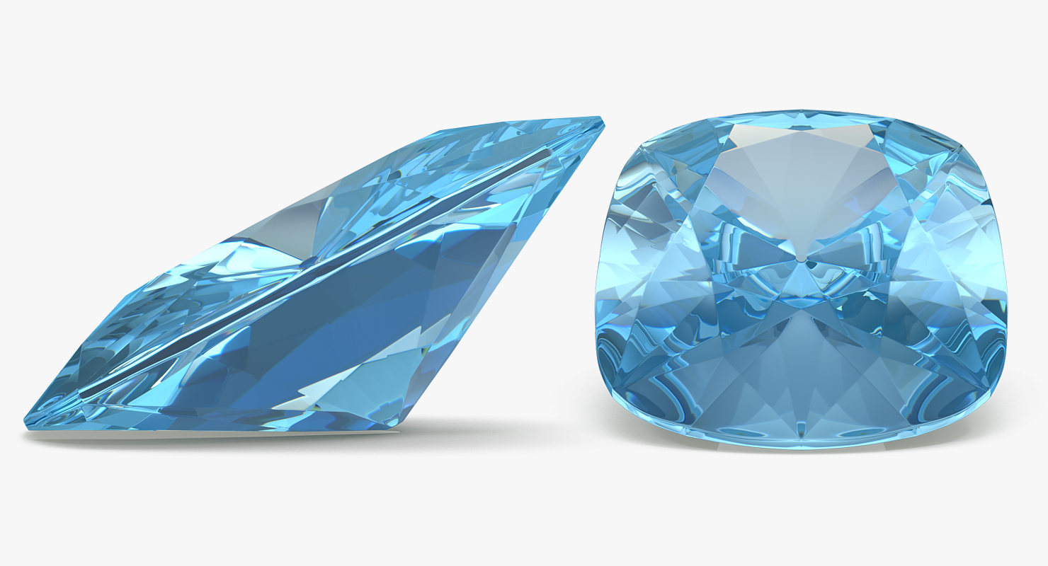 Cushion Cut Diamonds Set 3D model