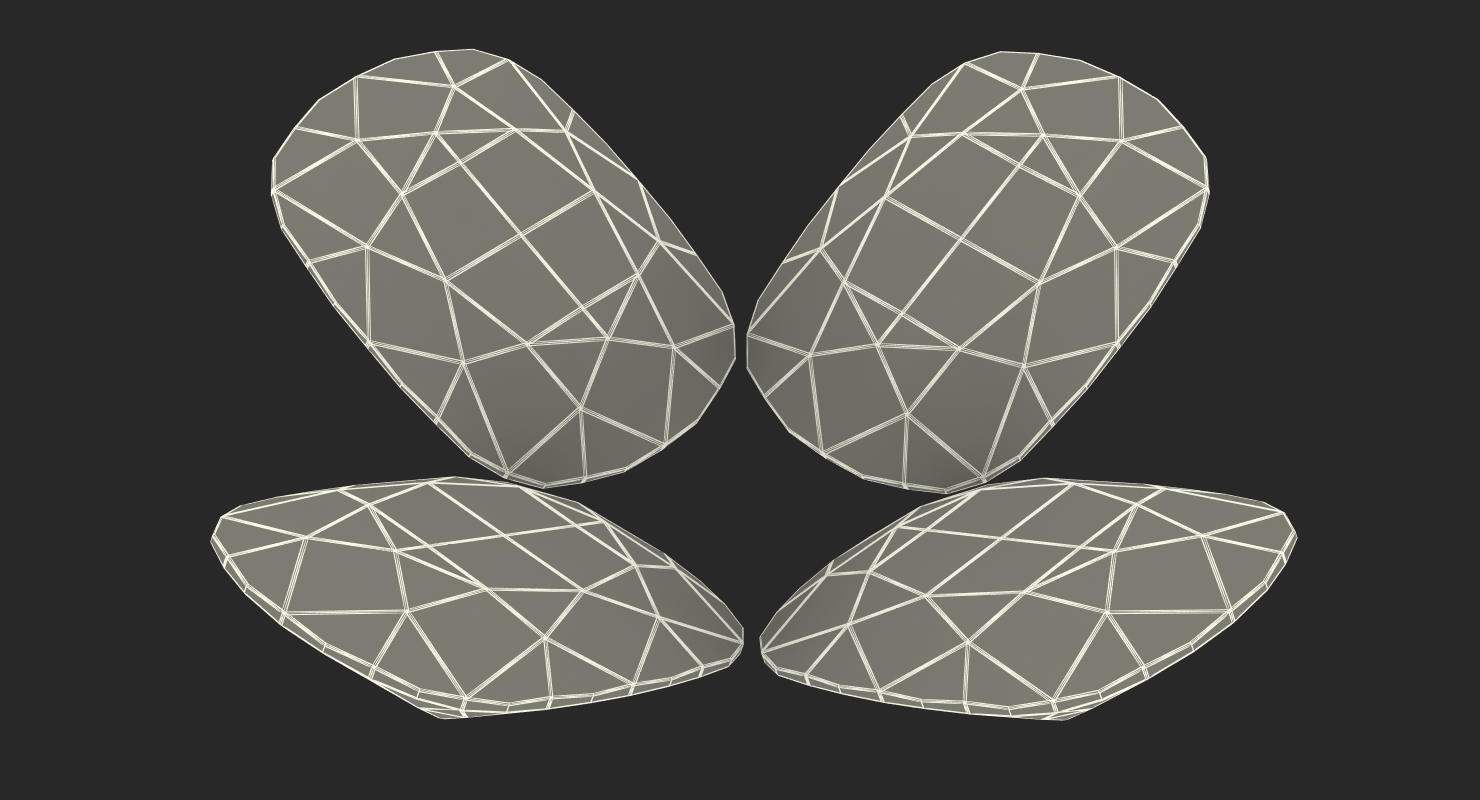 Cushion Cut Diamonds Set 3D model