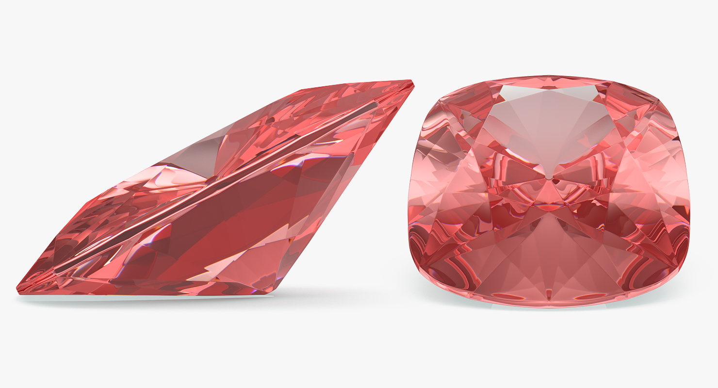 Cushion Cut Diamonds Set 3D model