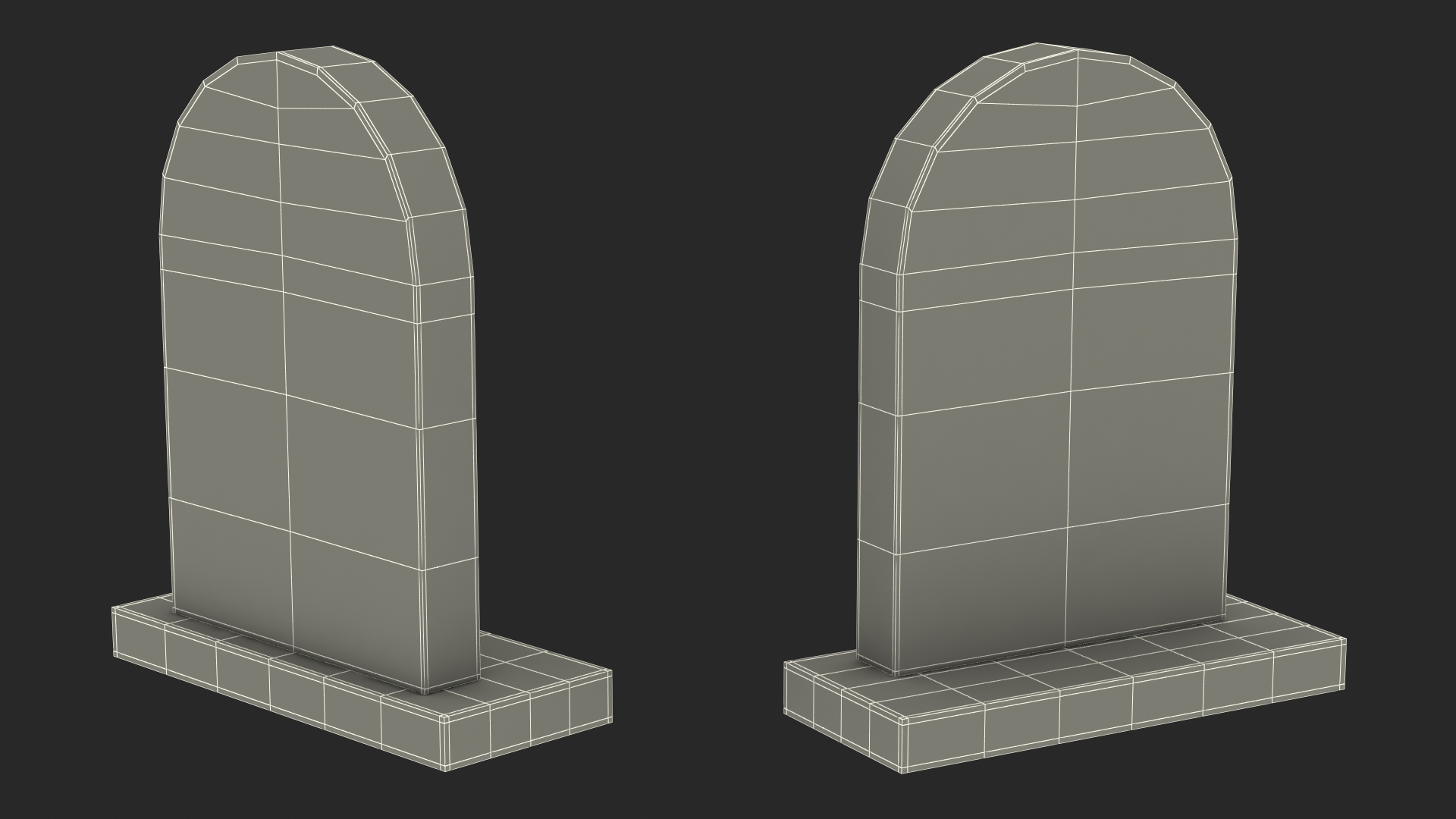 3D Granite Gravestone Headstone model