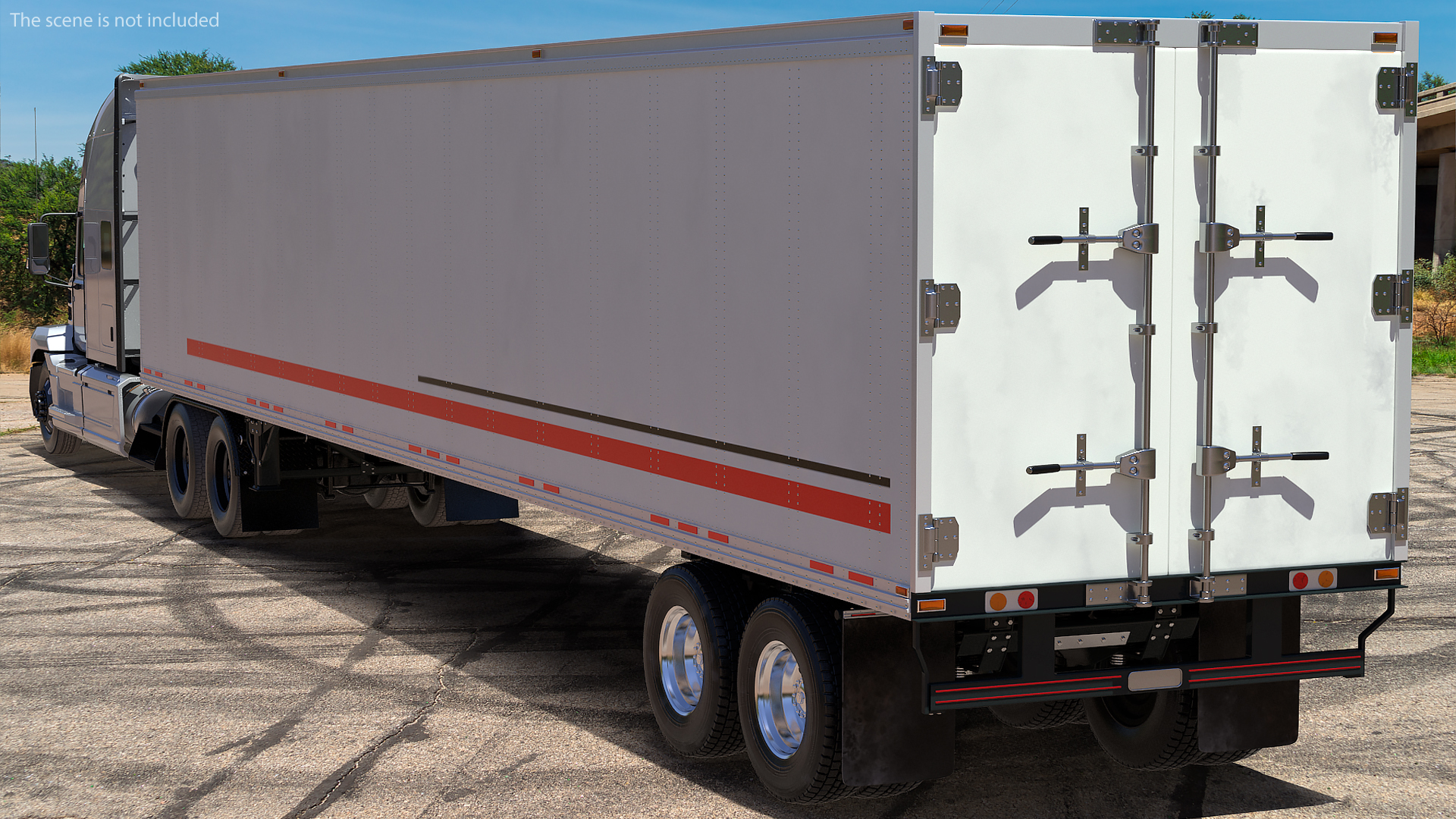Semi Truck with Trailer Generic Simple Interior 3D