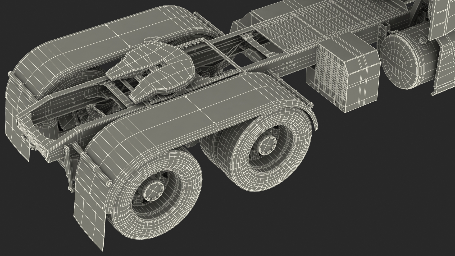 Semi Truck with Trailer Generic Simple Interior 3D