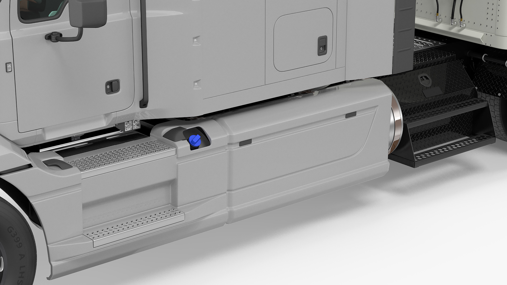 Semi Truck with Trailer Generic Simple Interior 3D