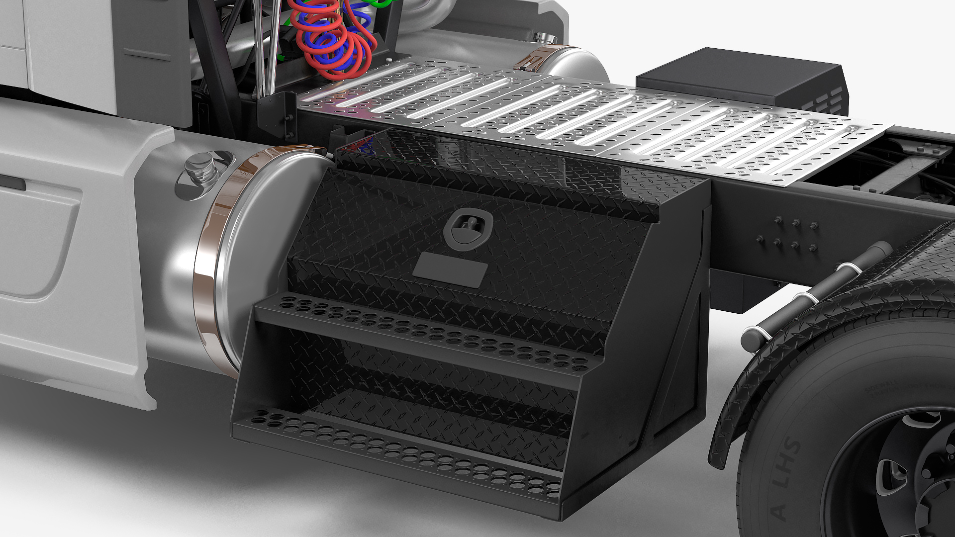Semi Truck with Trailer Generic Simple Interior 3D