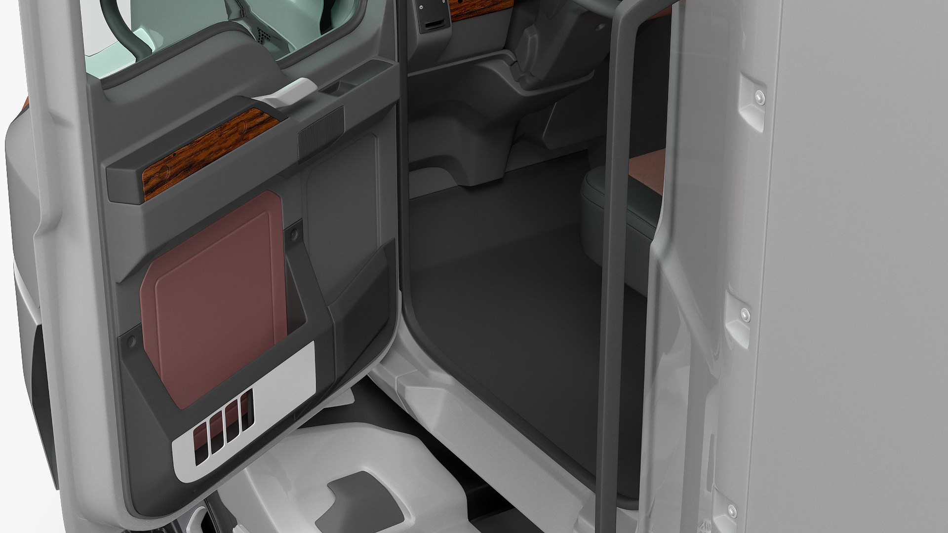 Semi Truck with Trailer Generic Simple Interior 3D