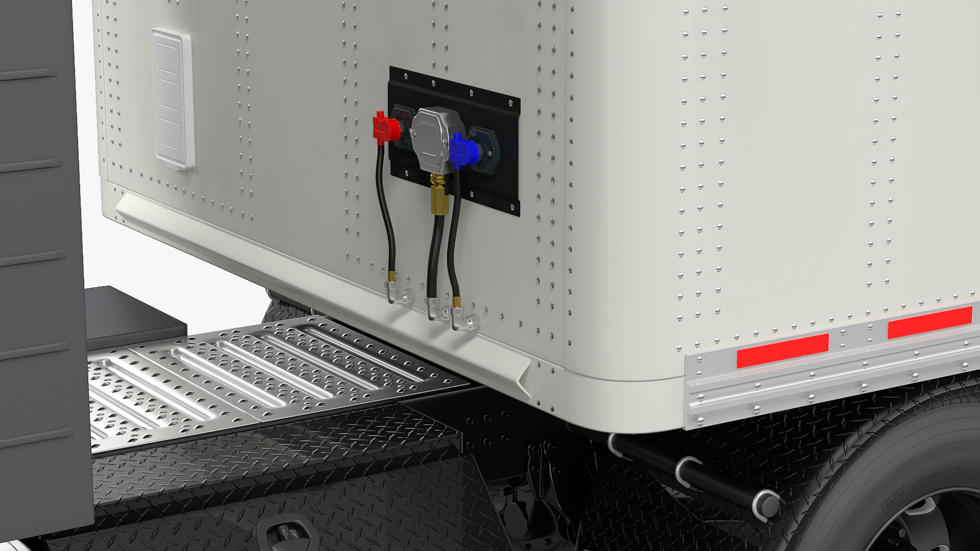 Semi Truck with Trailer Generic Simple Interior 3D