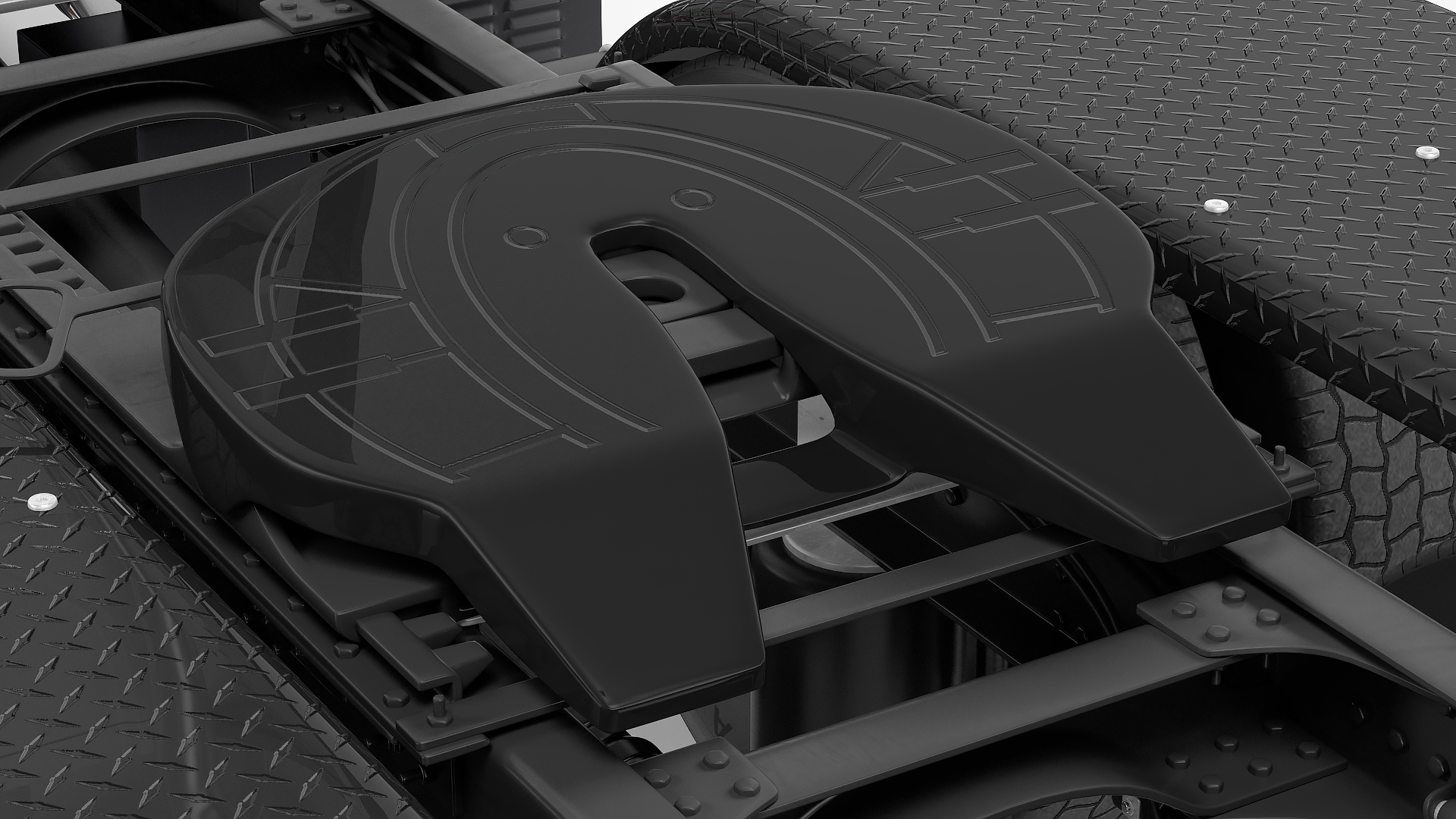 Semi Truck with Trailer Generic Simple Interior 3D