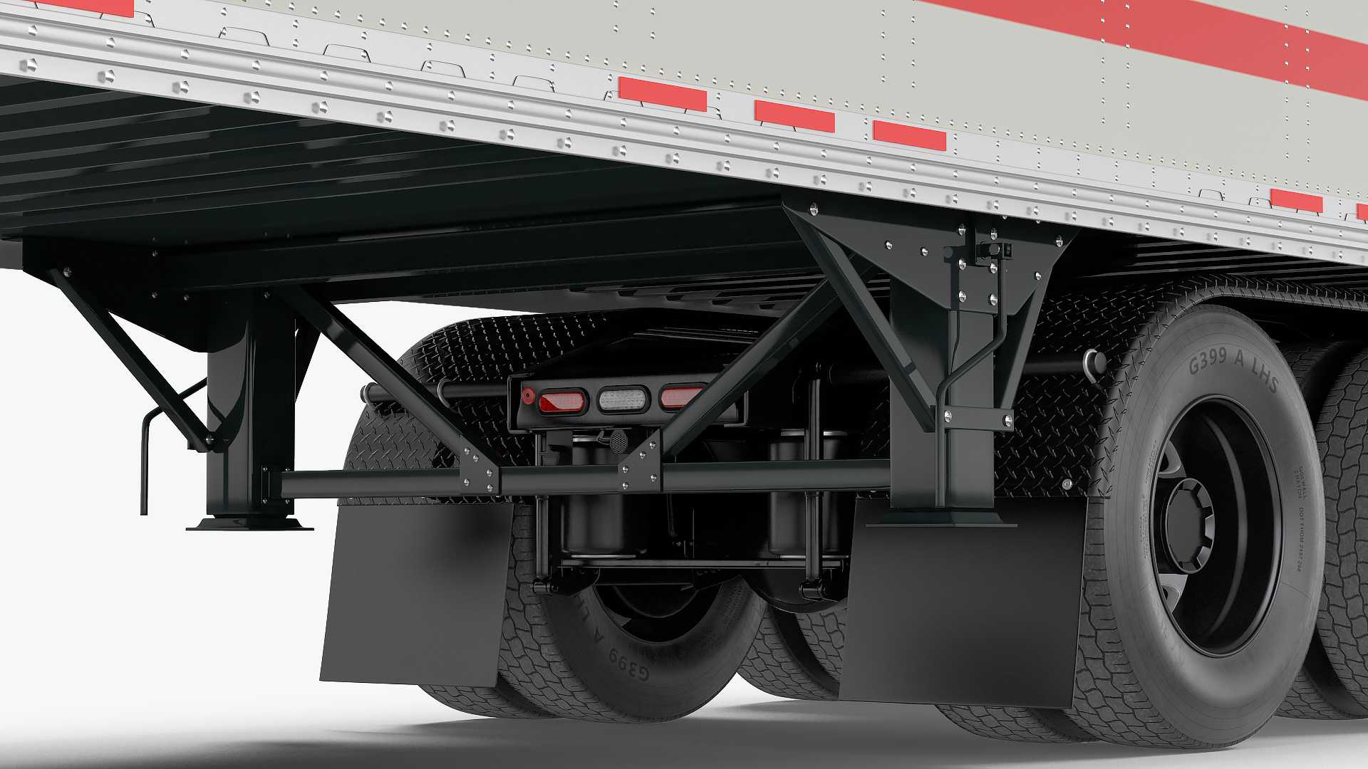 Semi Truck with Trailer Generic Simple Interior 3D