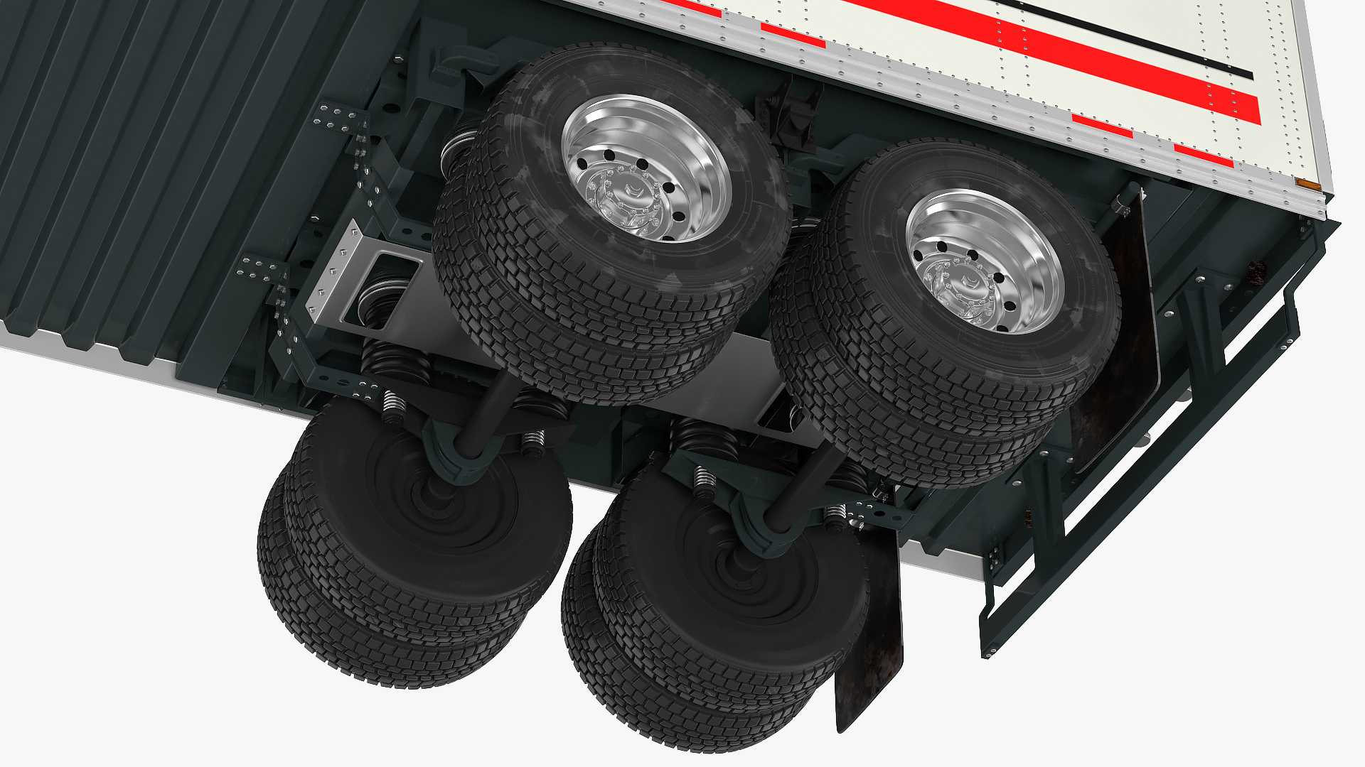 Semi Truck with Trailer Generic Simple Interior 3D