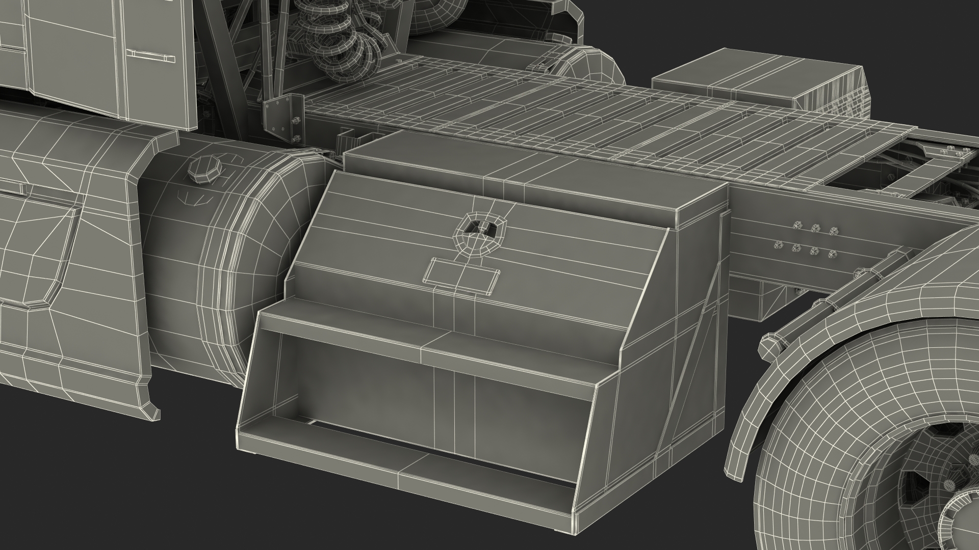 Semi Truck with Trailer Generic Simple Interior 3D