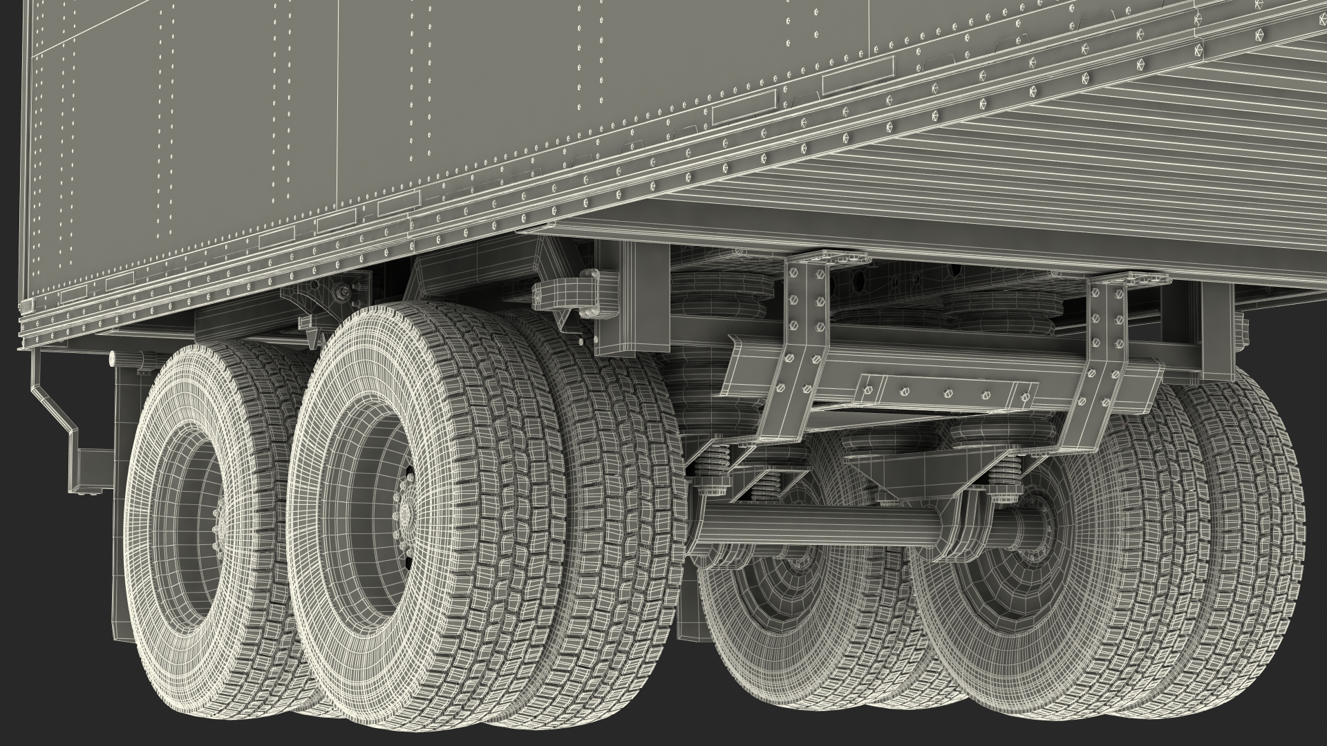 Semi Truck with Trailer Generic Simple Interior 3D