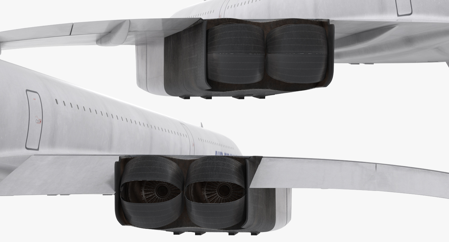 3D model Concorde supersonic Passenger Jet Airliner Air France Rigged