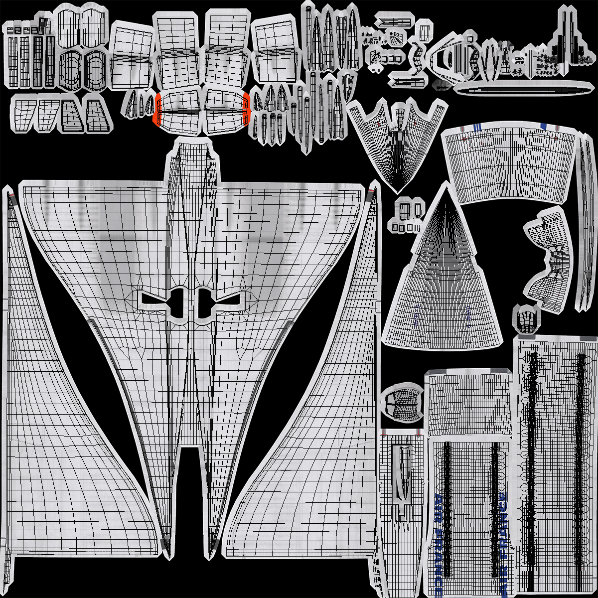 3D model Concorde supersonic Passenger Jet Airliner Air France Rigged