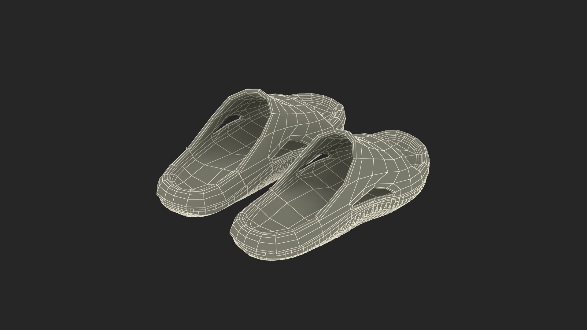 Crocs Mellow Slide Beige 3D model
