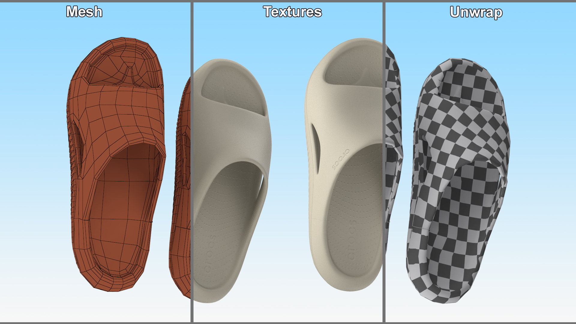 Crocs Mellow Slide Beige 3D model
