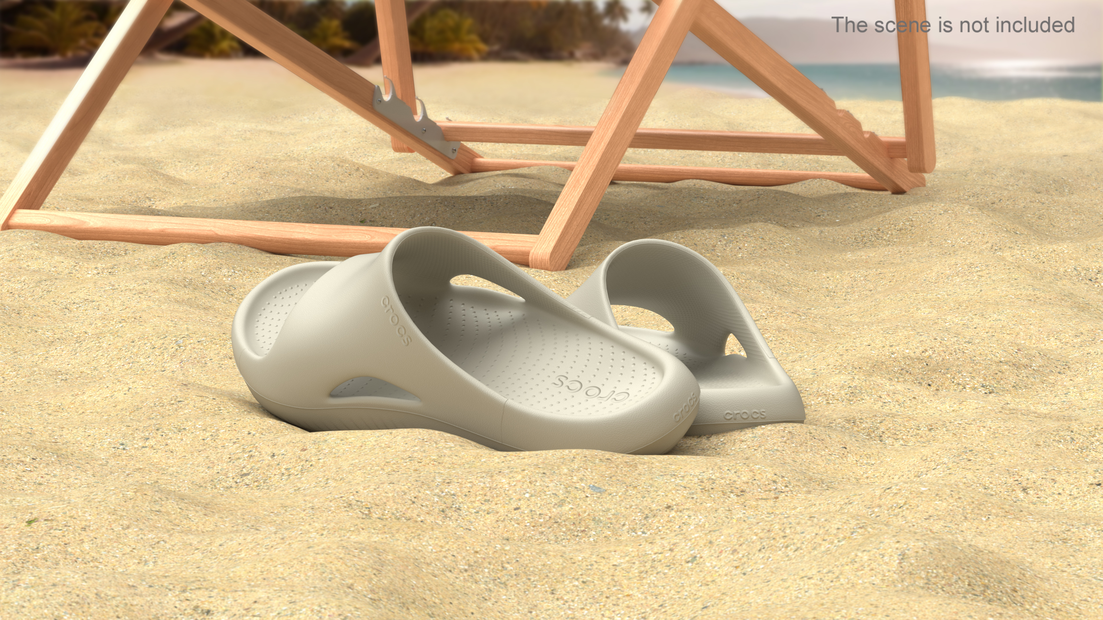 Crocs Mellow Slide Beige 3D model