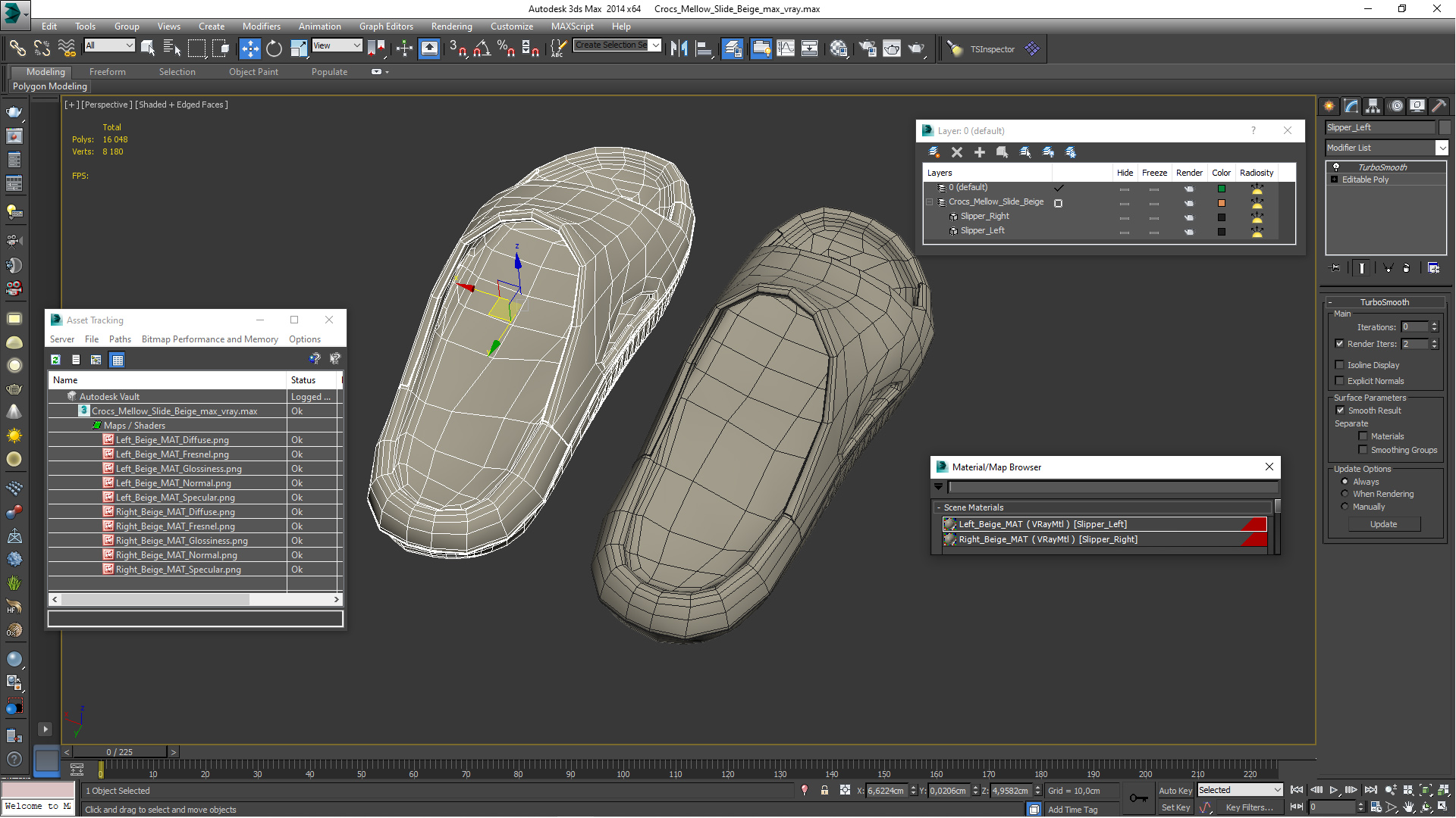 Crocs Mellow Slide Beige 3D model